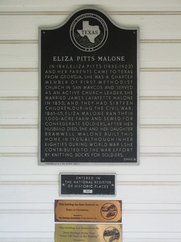 Eliza Pitts Malone Marker image. Click for full size.