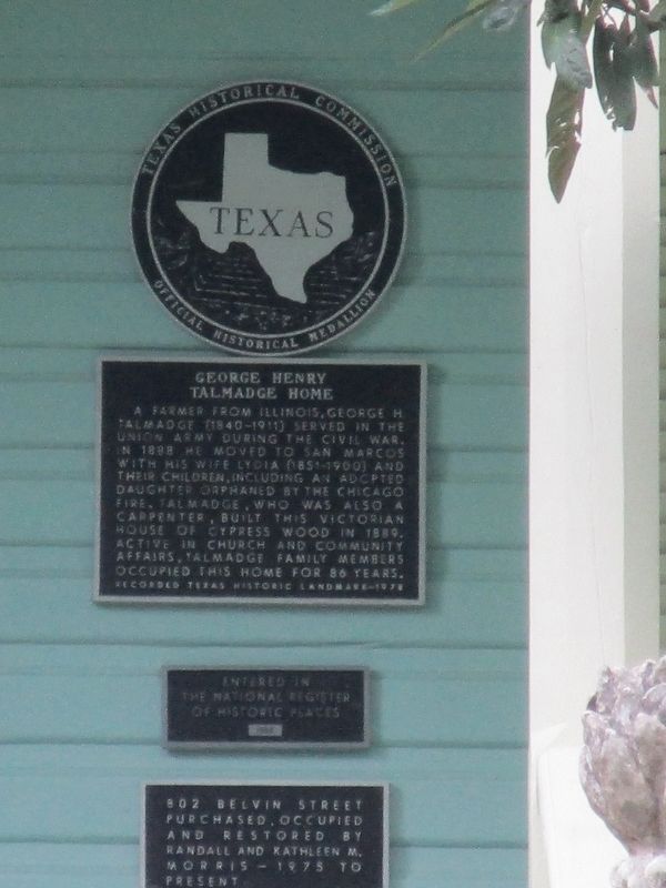 George Henry Talmadge Home Marker image. Click for full size.