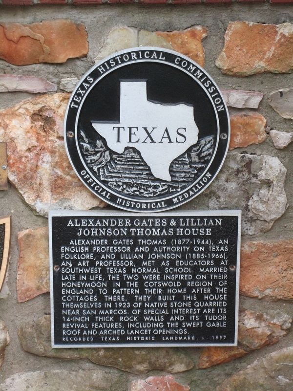 Alexander Gates & Lillian Johnson Thomas House Marker image. Click for full size.