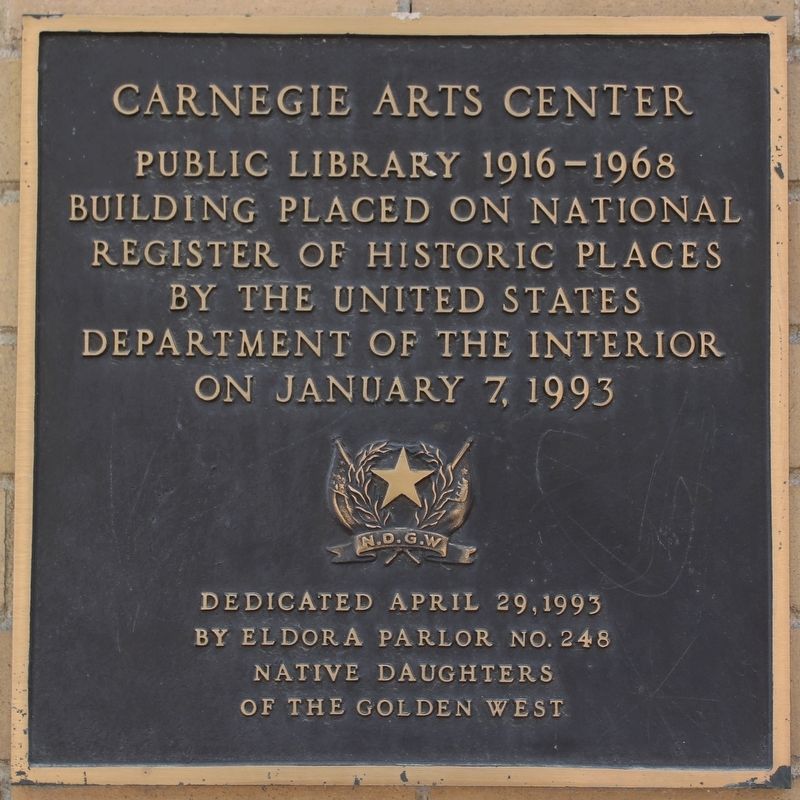 Carnegie Arts Center Marker image. Click for full size.
