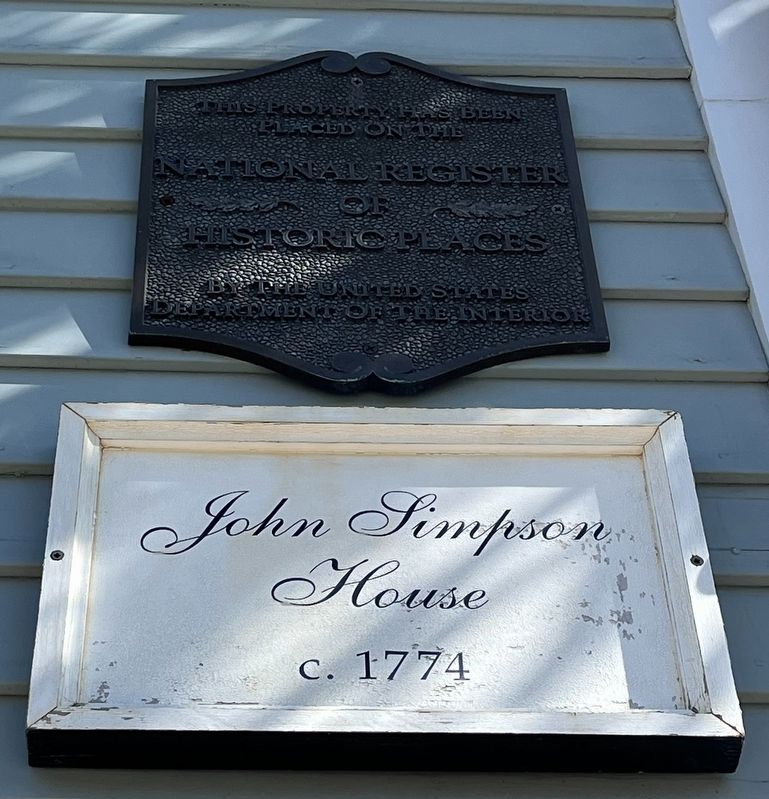 John Simpson House Marker image. Click for full size.