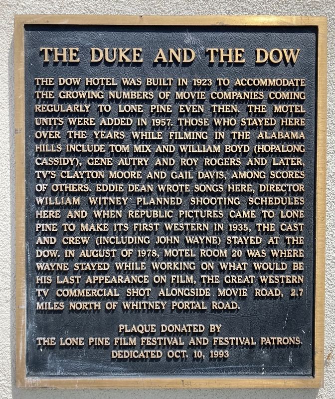 The Duke and the Dow Marker. Click for full size. The Duke and the Dow Marker image. Click for full size.