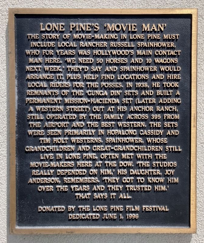 Lone Pine's 'Movie Man' Marker image. Click for full size.