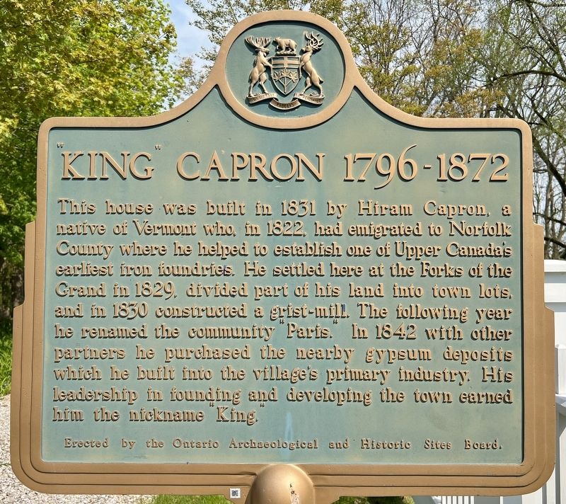 King Capron 1796-1872 Marker image. Click for full size.