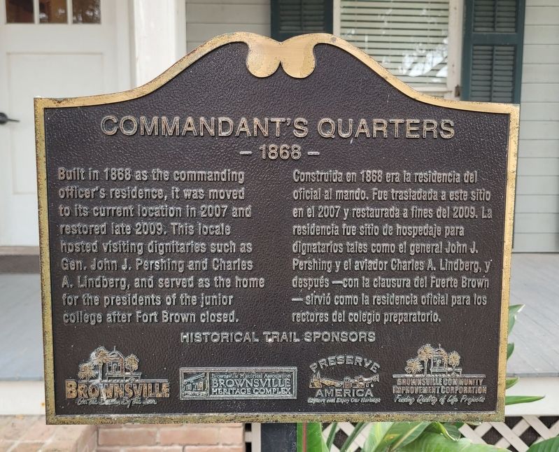 Commandant's Quarters Marker image. Click for full size.