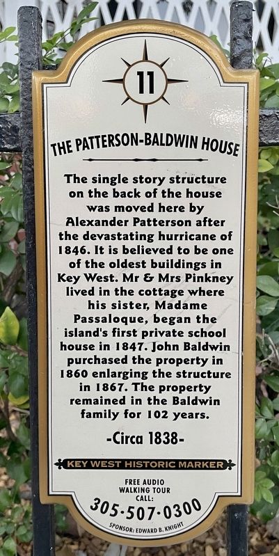 The Patterson-Baldwin House Marker image. Click for full size.