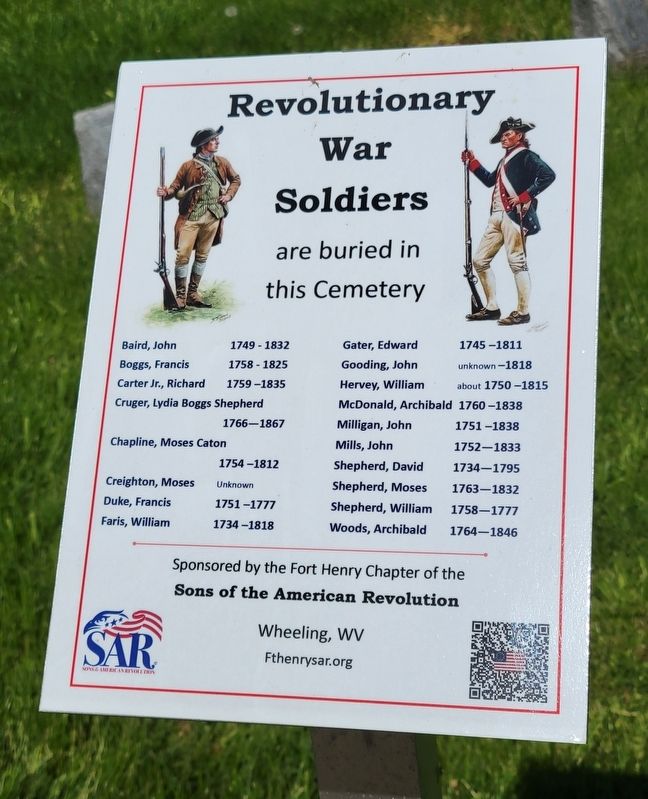 Revolutionary War Soldiers Marker. Click for full size. Revolutionary War Soldiers Marker image. Click for full size.