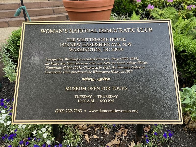 Woman's National Democratic Club Marker image. Click for full size.