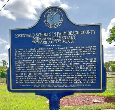 Rosenwald Schools in Palm Beach County marker image. Click for full size.