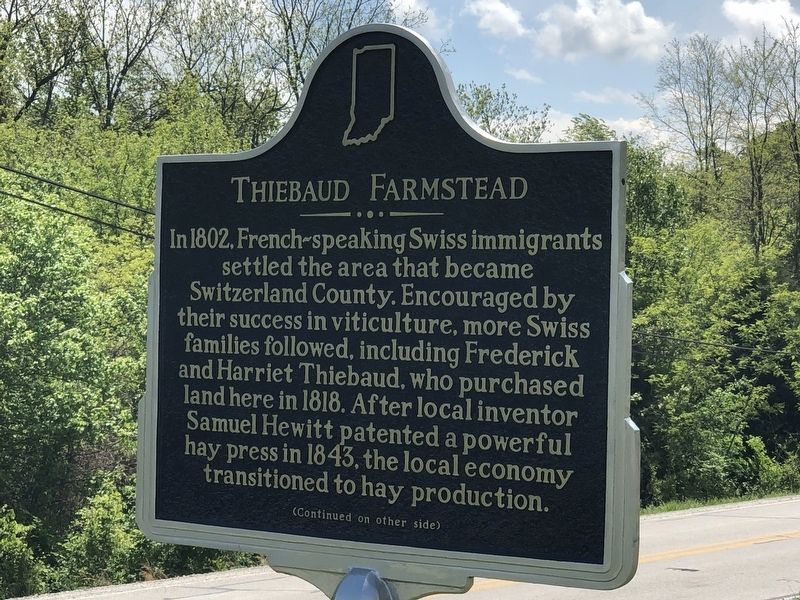 Thiebaud Farmstead Marker, Side One image. Click for full size.