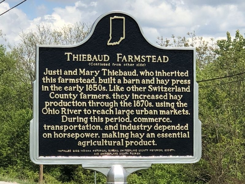 Thiebaud Farmstead Marker, Side Two. Click for full size. Thiebaud Farmstead Marker, Side Two image. Click for full size.