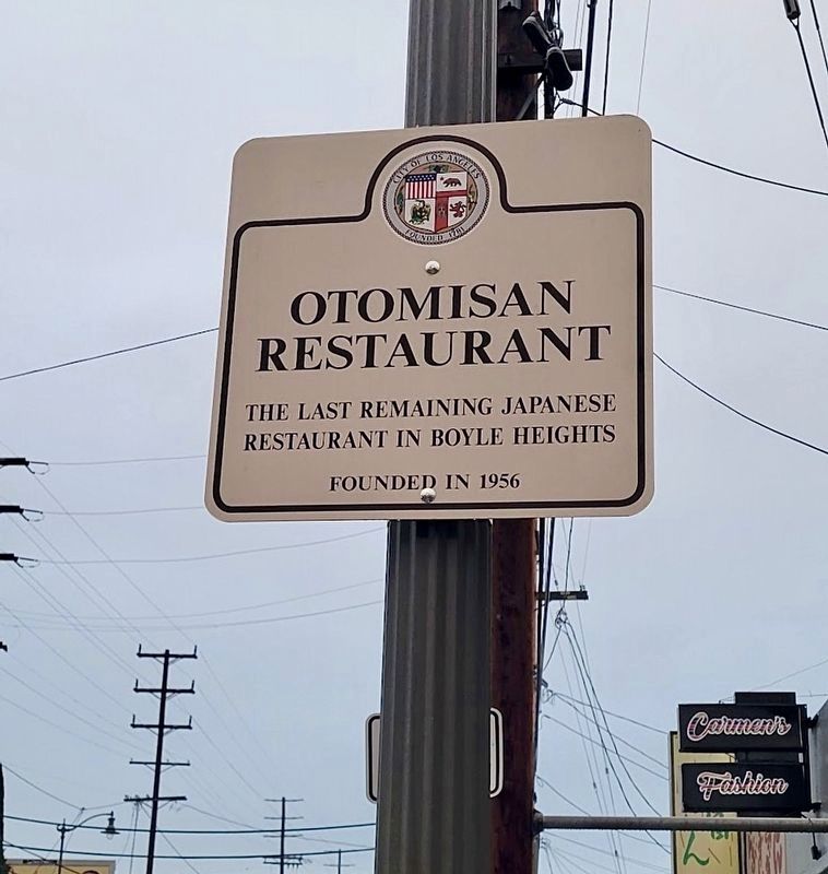 Otomisan Restaurant Street Sign image. Click for full size.