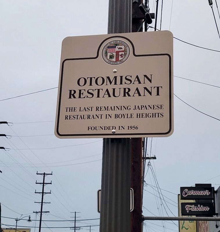 Otomisan Restaurant Street Sign image. Click for full size.