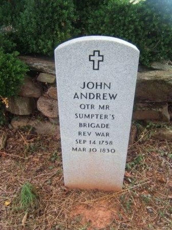John Andrew Gravestone image. Click for full size.
