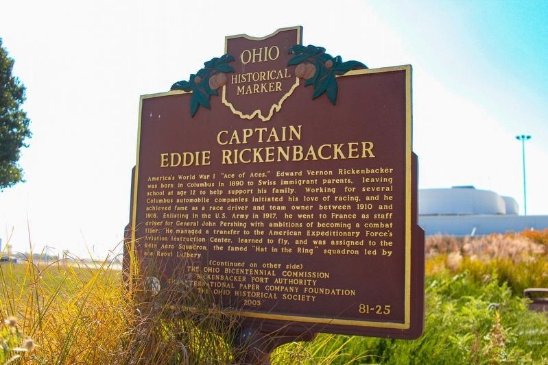Captain Eddie Rickenbacker Marker image. Click for full size.