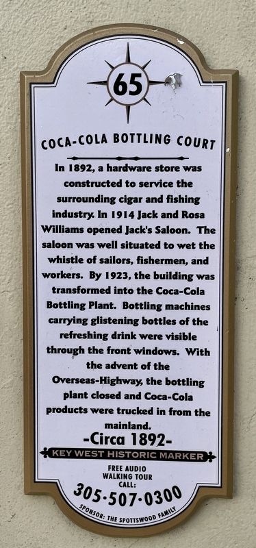 Coca-Cola Bottling Court Marker image. Click for full size.