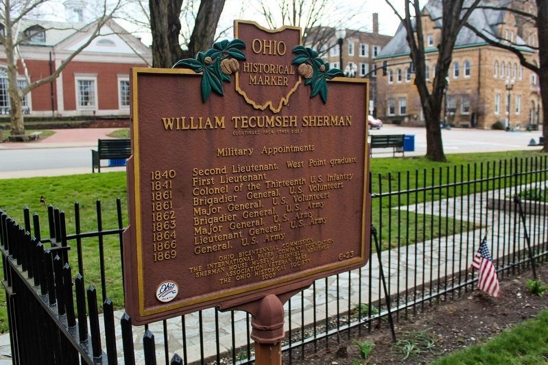 William Tecumseh Sherman Marker Reverse image. Click for full size.