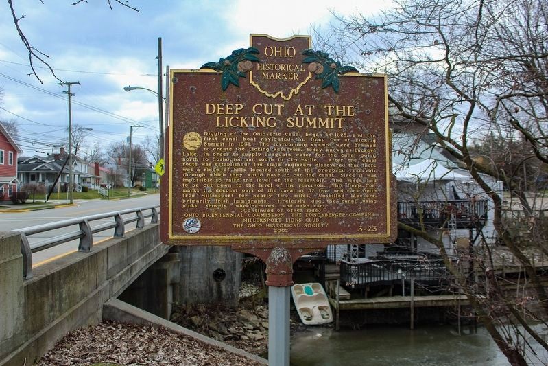 Deep Cut at the Licking Summit / Millersport and the Ohio-Erie Canal Marker image. Click for full size.