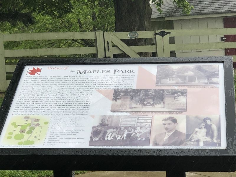 History of the Maples Park Marker image. Click for full size.