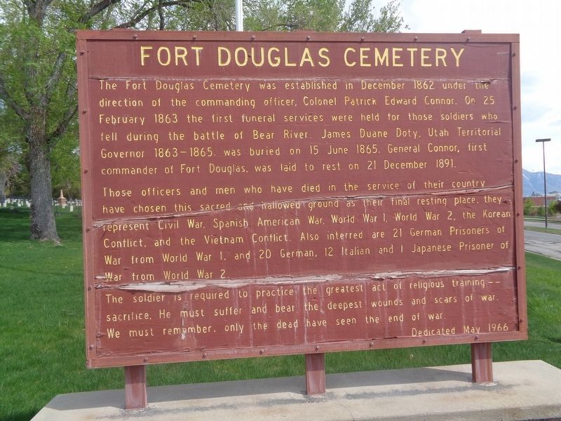 Fort Douglas Cemetery Marker image. Click for full size.