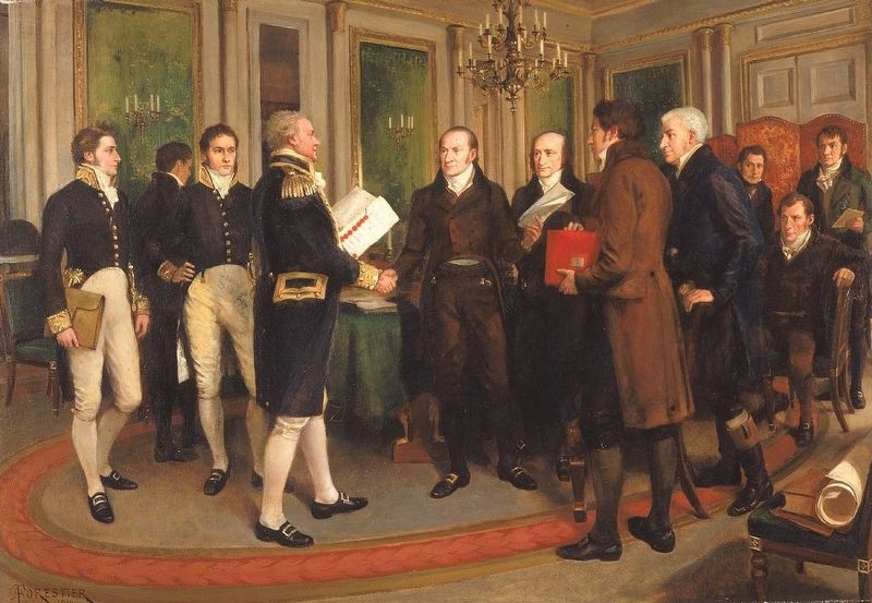 Signing of Treaty of Ghent image. Click for full size.