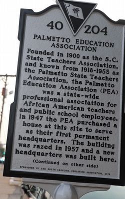 Palmetto Education Association Marker, Side One. Click for full size. Palmetto Education Association Marker, Side One image. Click for full size.