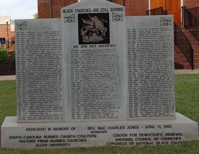 Black Churches are still burning Marker, Side One. Click for full size. Black Churches are still burning Marker, Side One image. Click for full size.