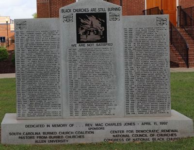 Black Churches are still burning Marker, Side One image. Click for full size.