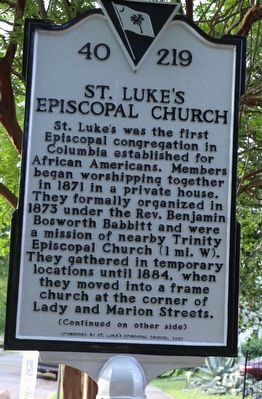 St. Luke's Episcopal Church Marker, Side One image. Click for full size.