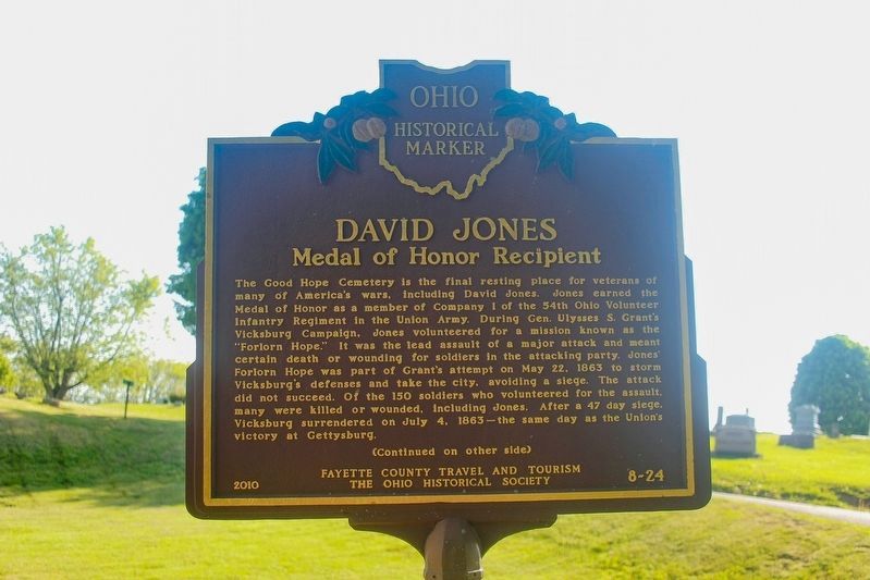 David Jones: Medal of Honor Recipient Marker. Click for full size. David Jones: Medal of Honor Recipient Marker image. Click for full size.