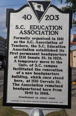 S.C. Education Associaton Marker, Side One image. Click for full size.