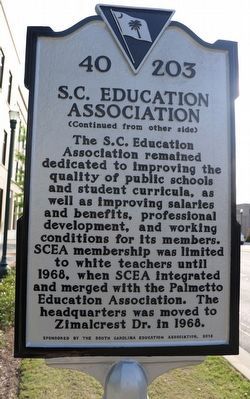 S.C. Education Associaton Marker, Side Two. Click for full size. S.C. Education Associaton Marker, Side Two image. Click for full size.