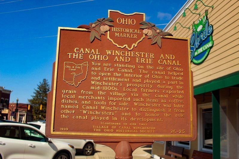 Canal Winchester and the Ohio and Erie Canal Marker image. Click for full size.