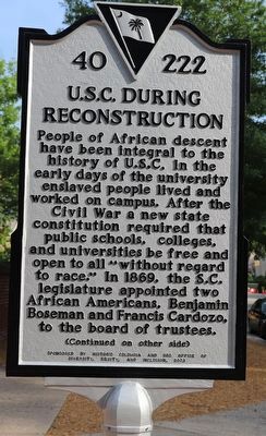 U.S.C. During Reconstruction Marker, Side One image. Click for full size.