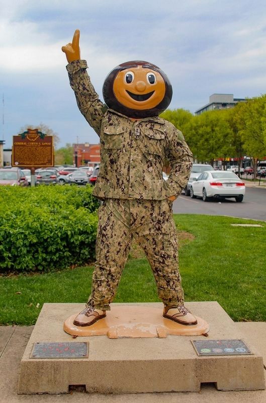 General Curtis E. LeMay Marker behind the ROTC Brutus statue image. Click for full size.