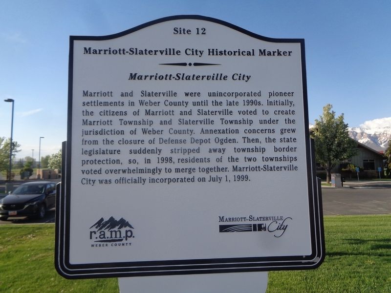Marriott-Slaterville City Marker image. Click for full size.