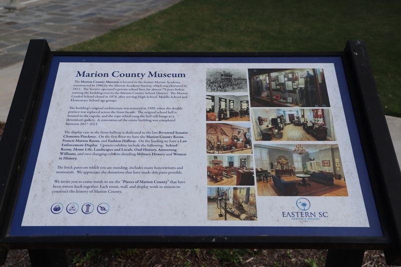 Marion County Museum Marker image. Click for full size.