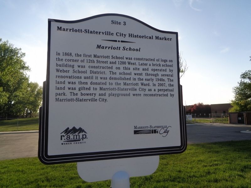 Marriott School Marker image. Click for full size.