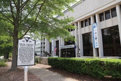 South Carolina State Library Marker image. Click for full size.