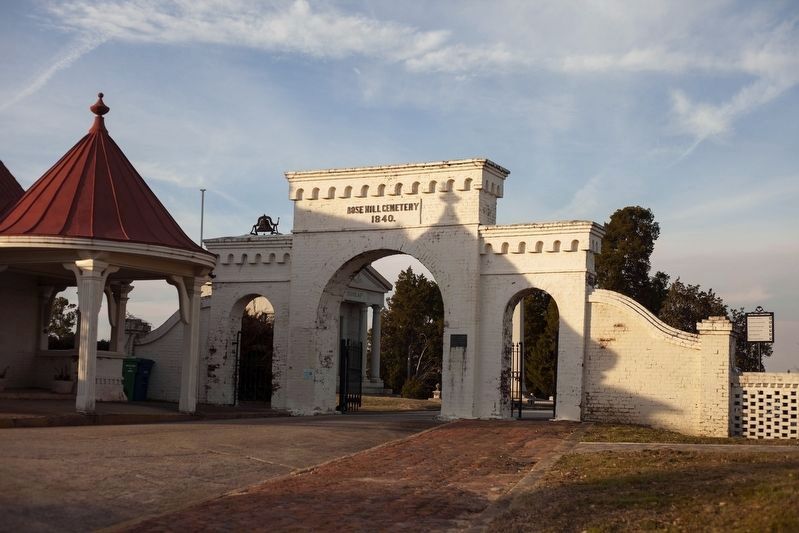 Rose Hill Cemetery Gates. Click for full size. Rose Hill Cemetery Gates image. Click for full size.