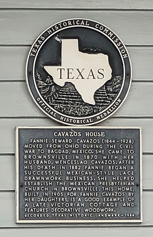 Cavazos House Marker. Click for full size. Cavazos House Marker image. Click for full size.