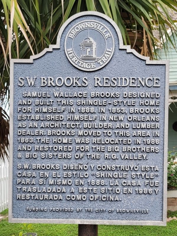S.W. Brooks Residence Marker image. Click for full size.