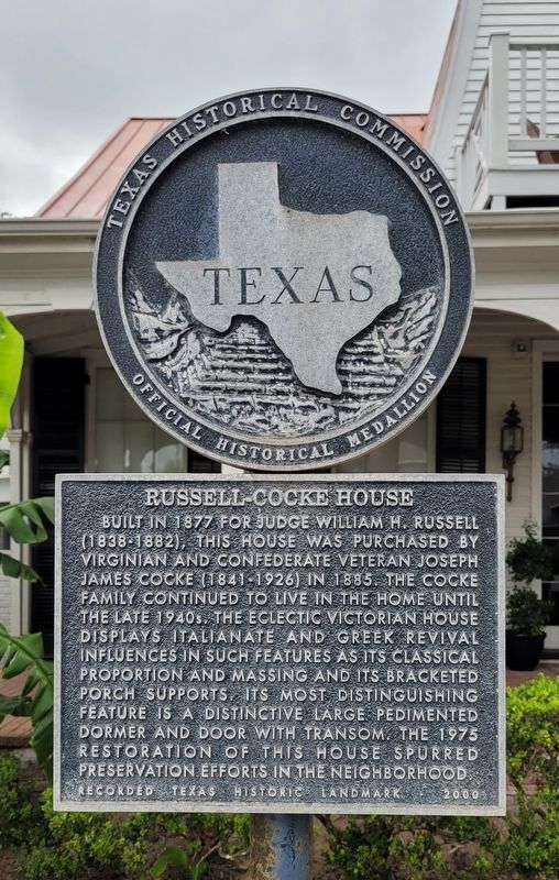 Russell-Cocke House Marker image. Click for full size.