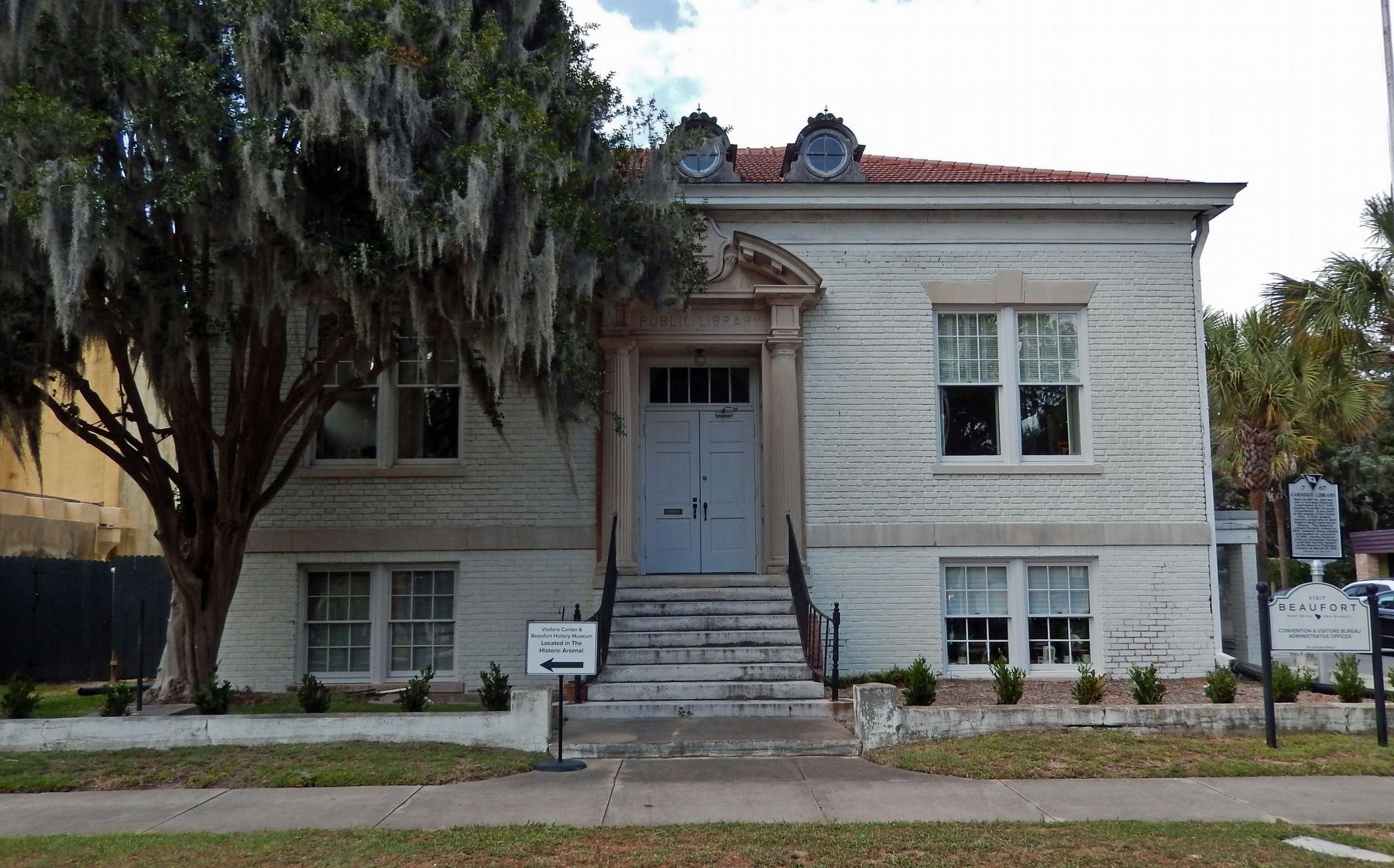 Carnegie Library (<i>south/front elevation</i>). Click for full size. Carnegie Library (<i>south/front elevation</i>) image. Click for full size.
