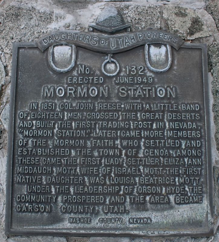 Mormon Station Marker. Click for full size. Mormon Station Marker image. Click for full size.