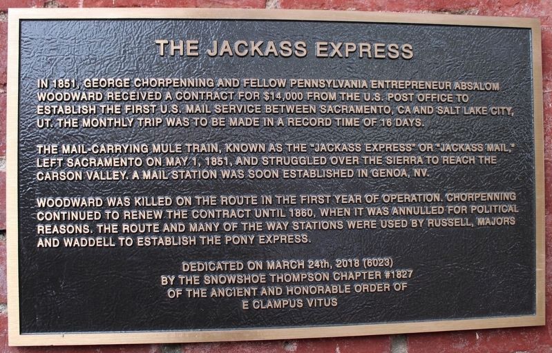 The Jackass Express Marker image. Click for full size.