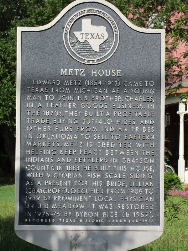 Metz House Marker image. Click for full size.