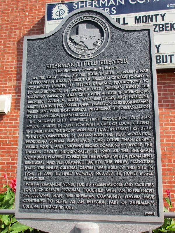 Sherman Little Theater (The Sherman Community Players) Marker image. Click for full size.