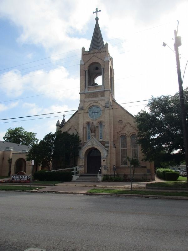 St. Mary's Catholic Church and Marker. Click for full size. St. Mary's Catholic Church and Marker image. Click for full size.