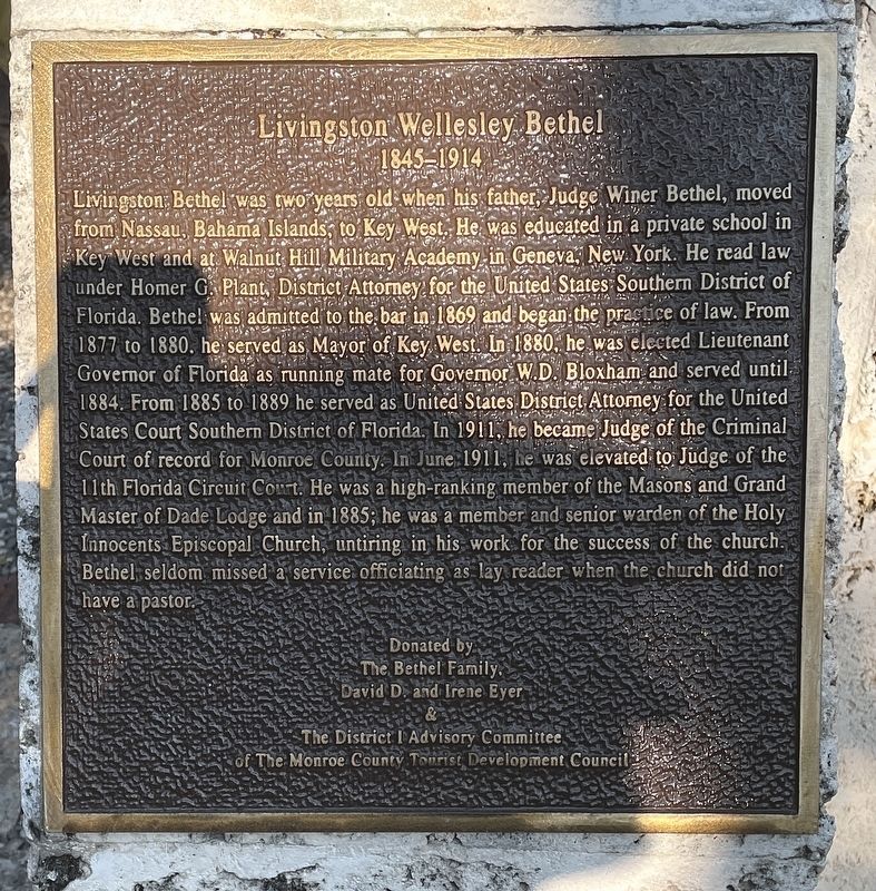 Livingston Wellesley Bethel Marker image. Click for full size.